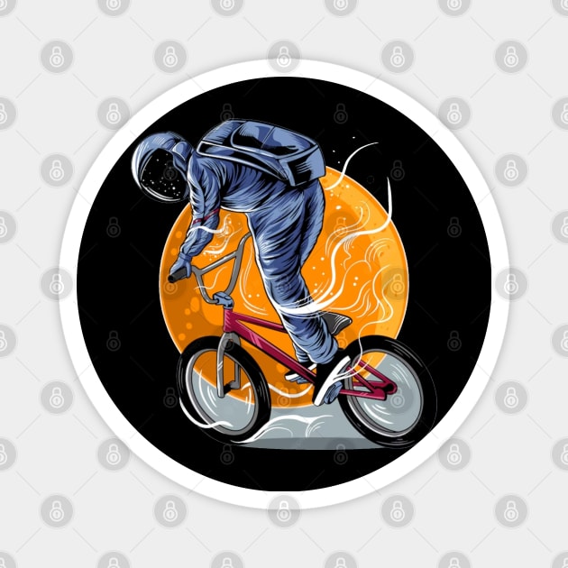 Astronaut riding bmx Magnet by TheDesigNook